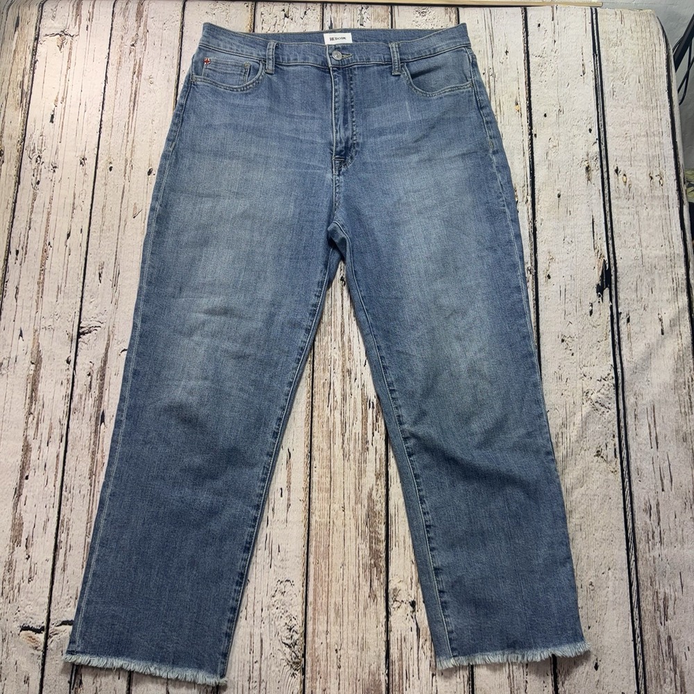 Hudson Womens Jeans Size 30 NOA AIM Straight Leg Cropped‎ Raw Hem Pockets Cotton
